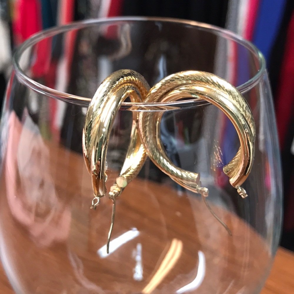 14kt double loop hoop earrings